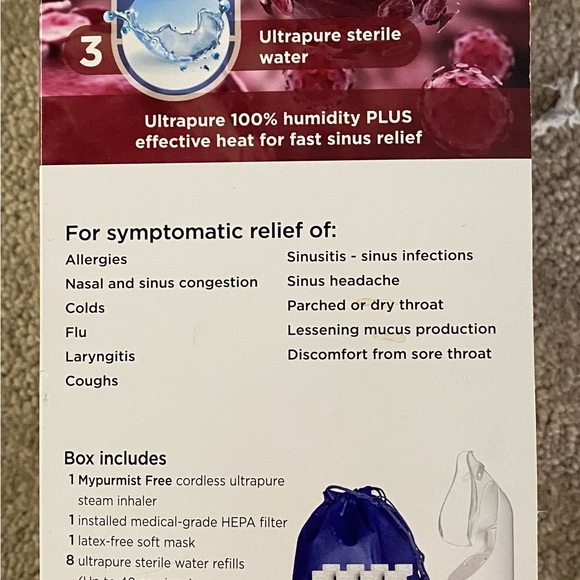 MyPurMist Cordless Ultrapure Steam Inhaler, NEW - Picture 2 of 3